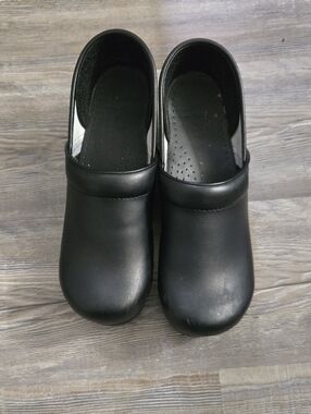 Dansko Black Leather Clogs